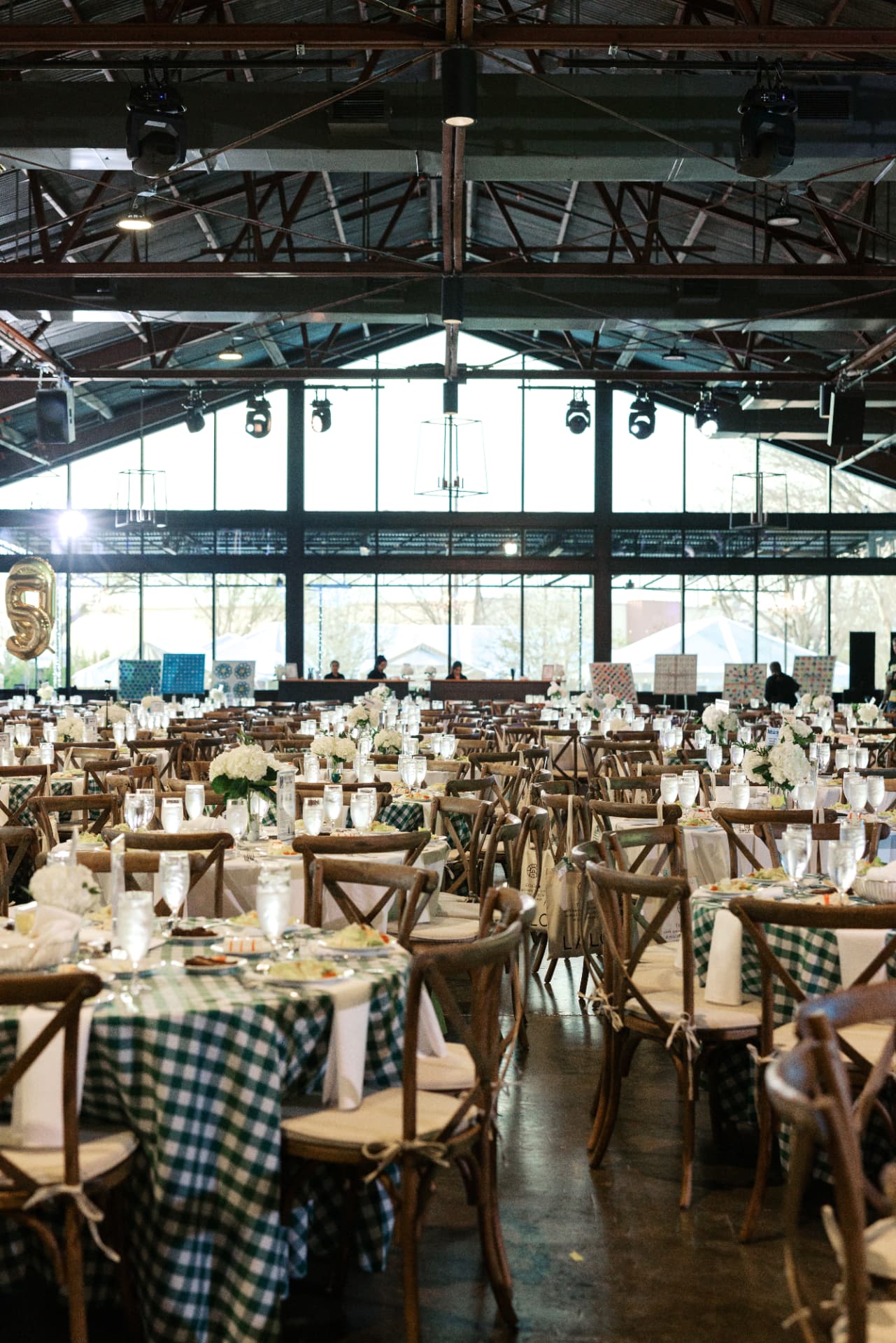 The ballroom, finished to the last glass